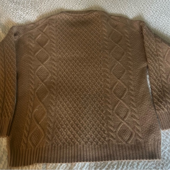 Sunday Best Cable Knit Sweater | Aritzia Merino Wool Blend | Neutral M - Picture 12 of 13